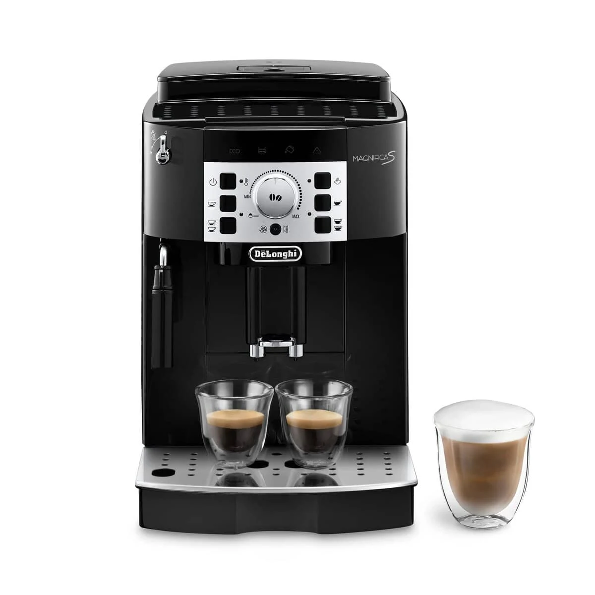 De’Longhi Magnifica S ECAM22.110.B, Schwarz – Frontansicht