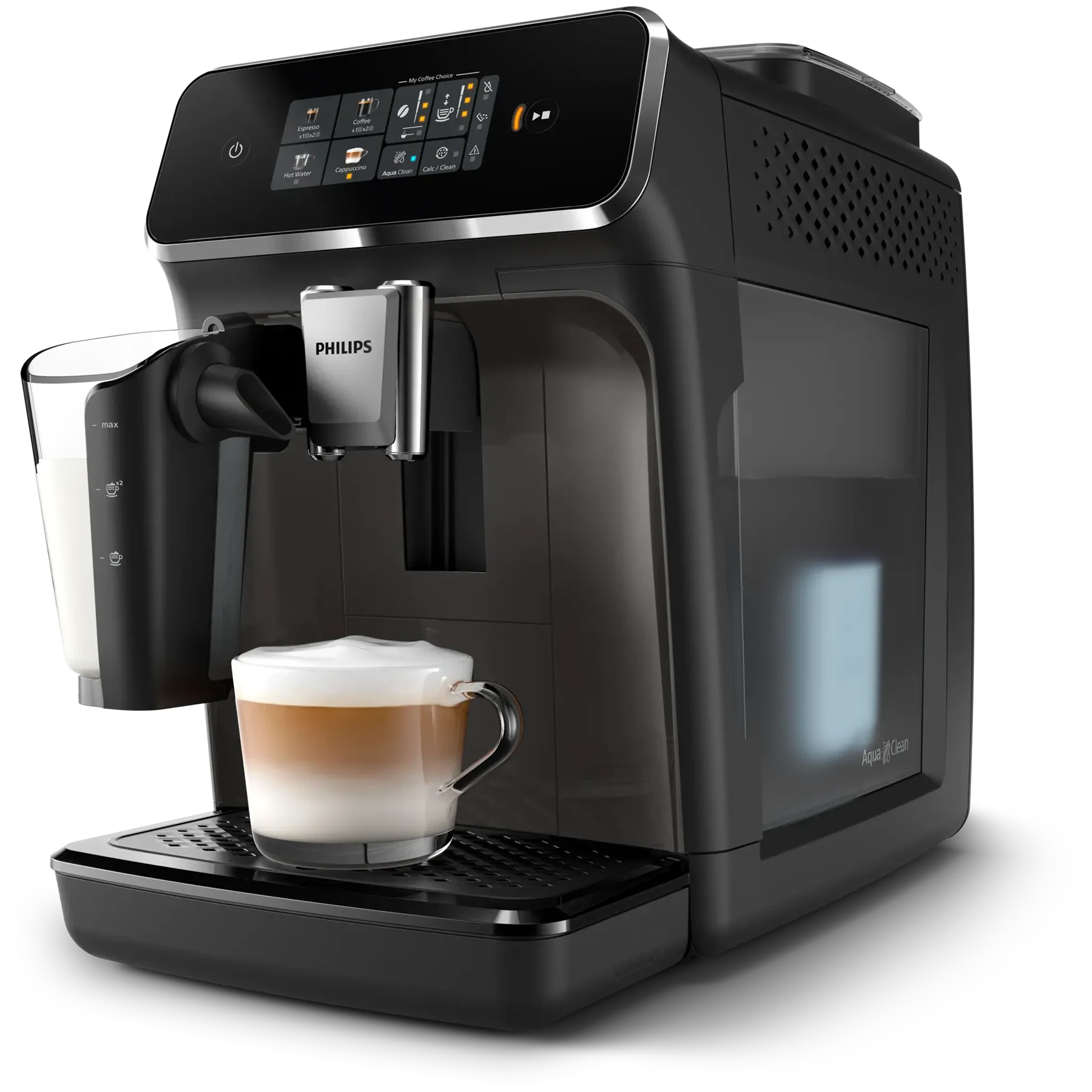 Philips LatteGo 2300 EP2334/10, Schwarz – Frontansicht